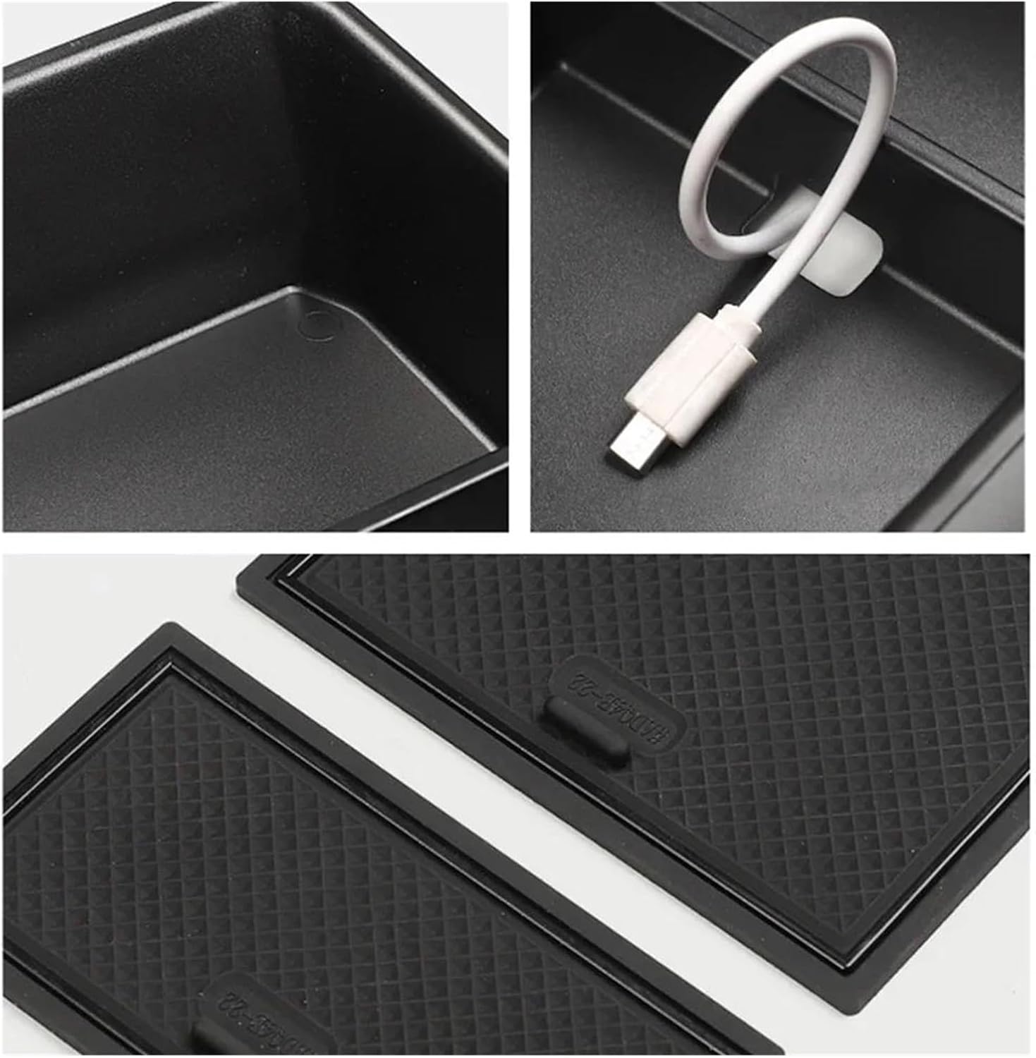 for Q4 E for Etron 2022-2024 Central Console Tray Holder Container Organizer Accessories Car Armrest Box Storage Box image 2