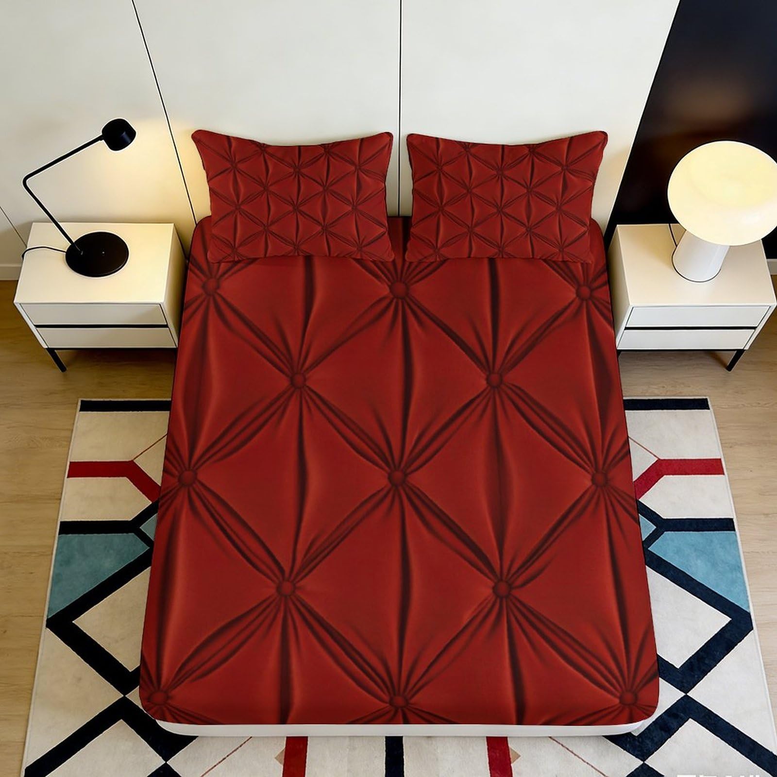 3D Printed Funky Cactus Fitted Sheet Microfiber Deep Pocket Breathable Bedroom Bedding Playful Cactus Mattress Fitted Cover Non-Slip for All Ages 200x200x25cm
