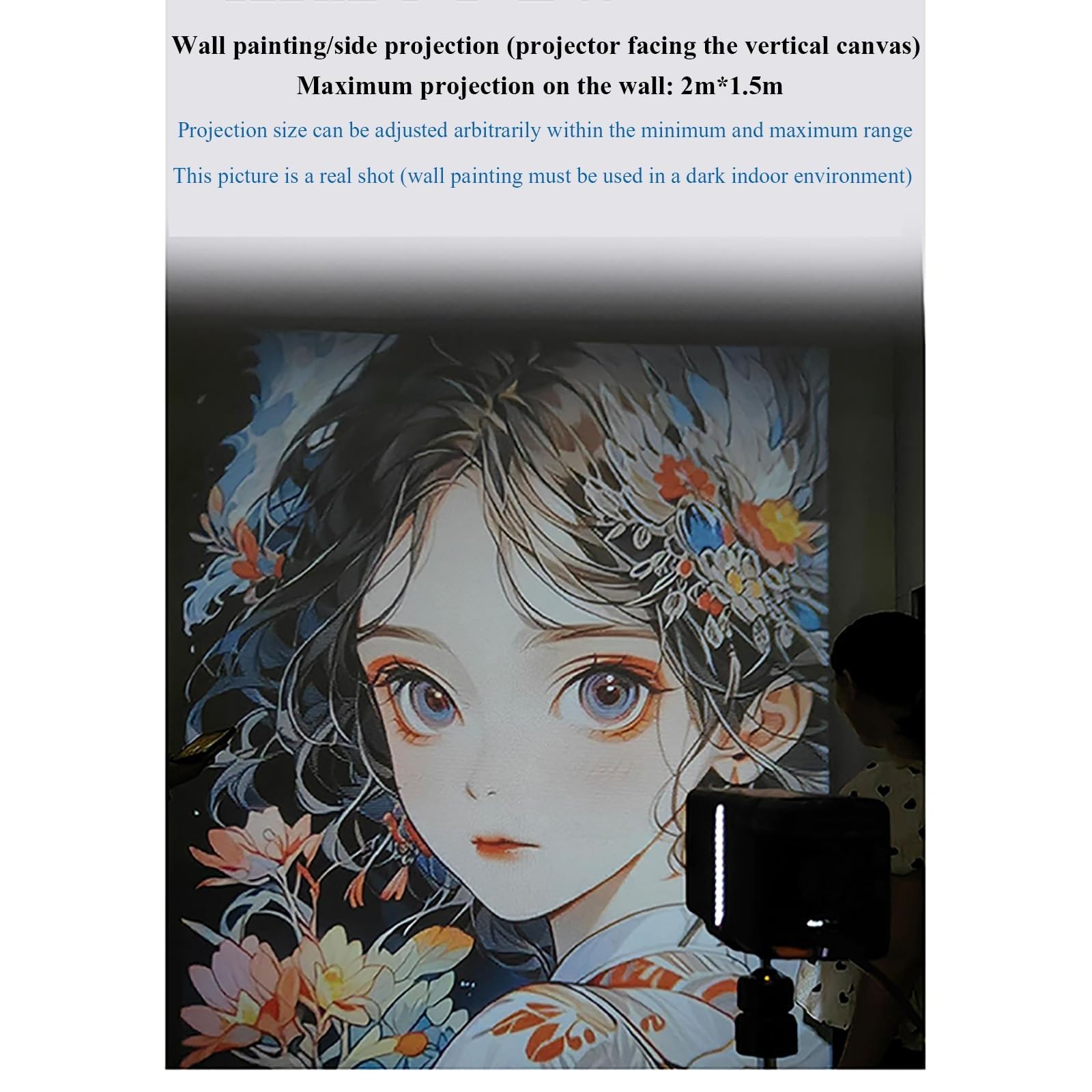 Przenośny projektor do rysowania, narzędzia do samodzielnego szkicowania, obrazowanie w wysokiej rozdzielczości, obsługa importowania materiałów z mobilnych albumów fotograficznych, ręczne ustawianie