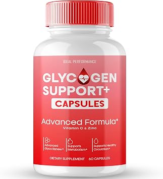 Glycogen Support Capsules, Advanced Formula Support Supplement, All Natural Formula Pills to Maintain Healthy Levels, Overall Wellness - Maximum Strength, Glycogen Support Pills Reviews 60 Capsules