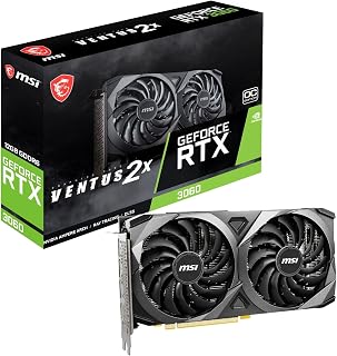 MSI RTX 3060 Ventus 2X 12GB OC Gaming Graphics Card - 1807MHz Boost