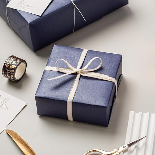 Miniatura 6 de Garbendy Papel de regalo de papel azul marino nacarado, color liso, 17 pulgadas x 33 pies, perfecto para bodas, cumpleaños, Navidad, baby shower,
