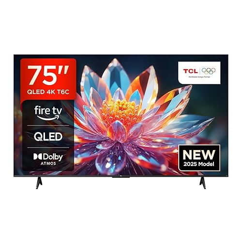 TCL 75T6C 75'' QLED TV 4K HDR, Fire TV (Smart tv con Dolby Vision e Atmos, HDR10+, Premi e Chiedi ad Alexa)