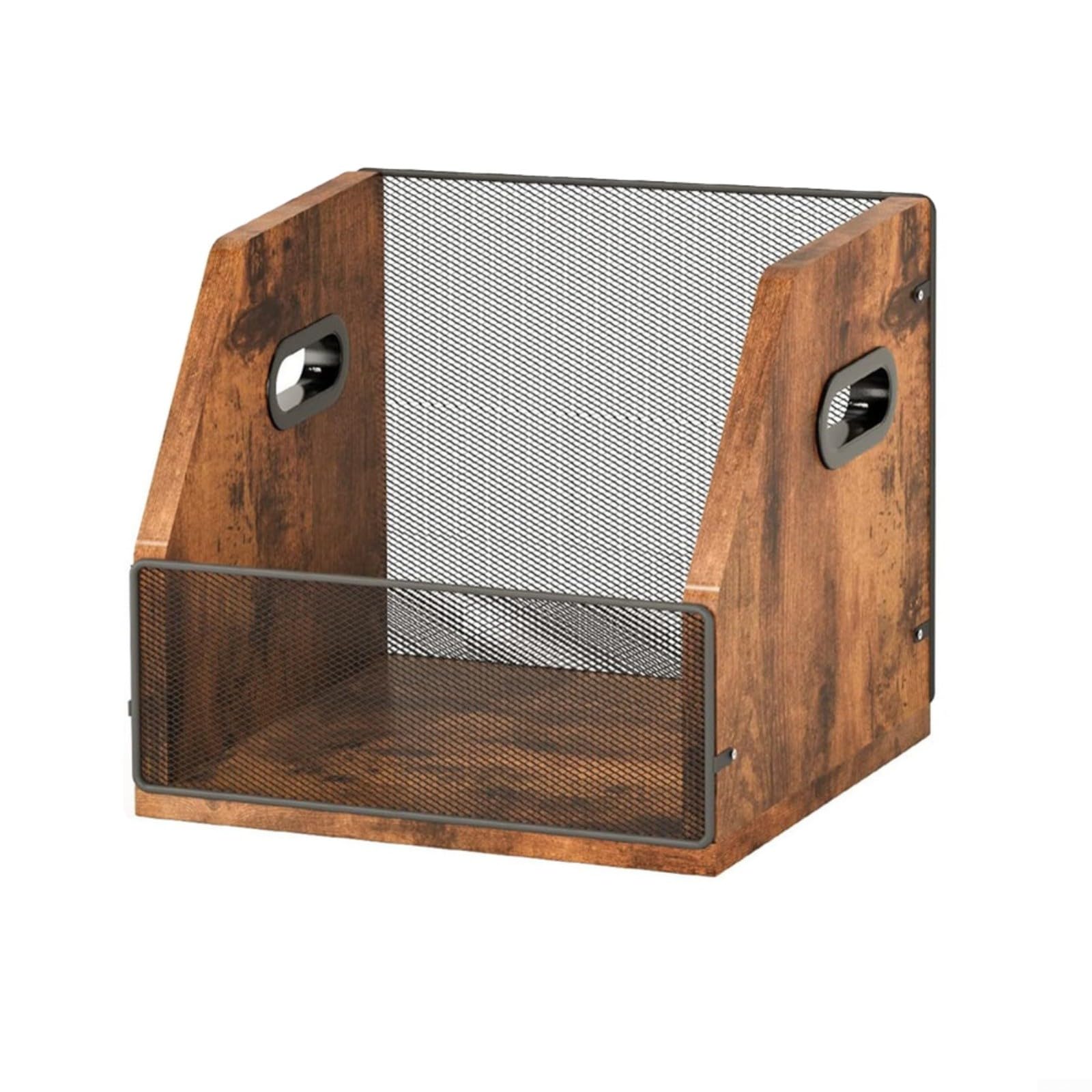Scatola portaoggetti vintage in legno per dischi in vinile con spazioso organizer per CD e struttura in legno massello, per gli amanti della musica, decorazione per la casa retrò e