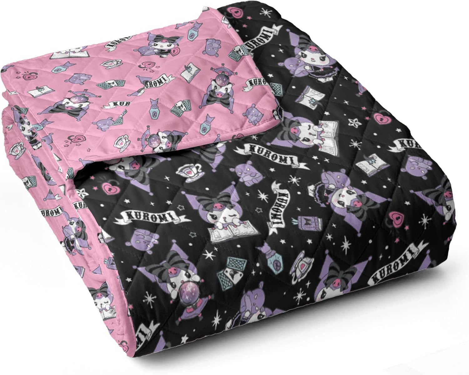 Sanrio Kuromi Fortune Teller Quilted Throw, Comfy Throw, Adults Boys Girls, Soft Lightweight for Chair or Couch, 60 x 80 inches - Amazon product rated Grade B