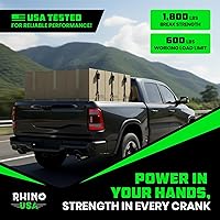 Vista 7 de Rhino USA - Correas de trinquete de amarre (4), 1 pulgada x 15 pies (resistencia 1823 libras), con ganchos en S de seguridad, alta calidad para Negro