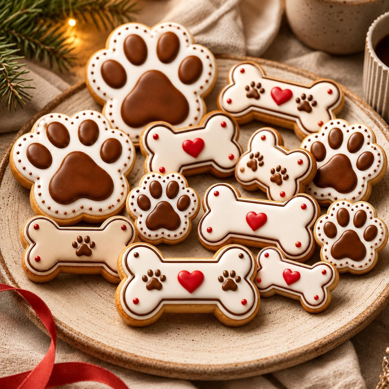 6 PCS Dog Paw&Bone Cookie Cutter Set, Stainless Steel Biscuit Cutters for DIY Baking Fondant Cake Molds Dog Treats, Bones 3 Size-2.6/2/1.6IN, Paw 3 Sizes-3.2/2.4/1.6IN image 4
