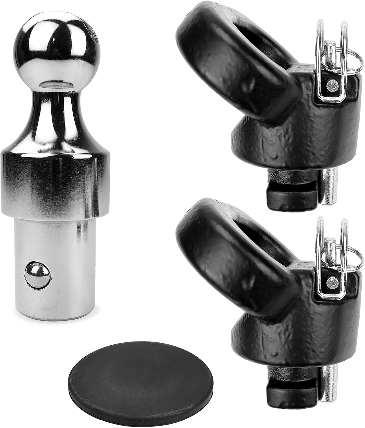 60638 Puck System Gooseneck Hitch Ball Kit, Compatible with 2013-2024 Dodge RAM 2500 3500, 2-5/16 Inch Gooseneck Ball for Truck Bed with 2 Gooseneck Safety Chain Anchors | 38000 lbs GTW