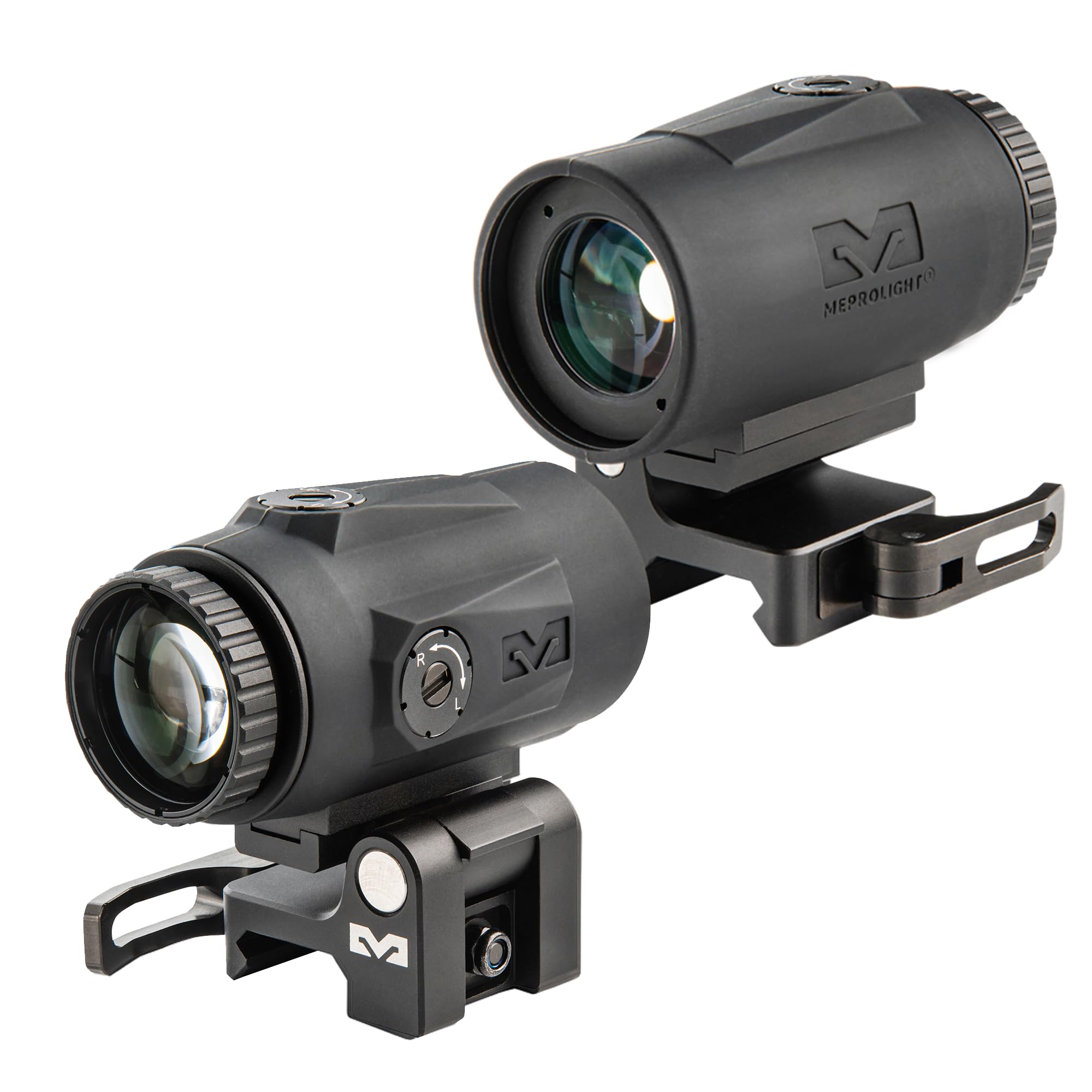 MeprolightMepro MMX4 Red Dot Magnifier 3X Micro Lightweight, Compact, Weatherproof Magnifier Scope, Flip to Slide Mount, 2 Rubber Covers, No Battery Needed