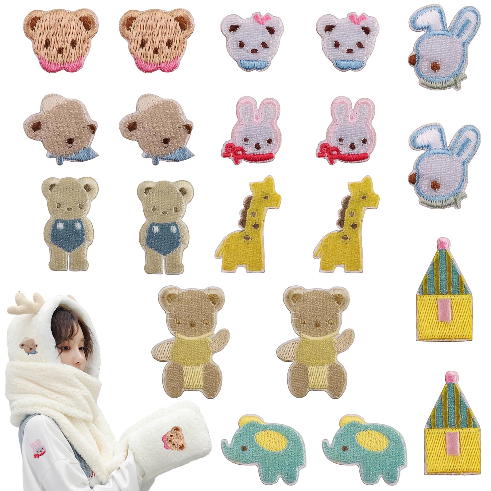 Amazon.co.jp: 動物 くま モチーフ ワッペン アイロン刺繍 アップリケ