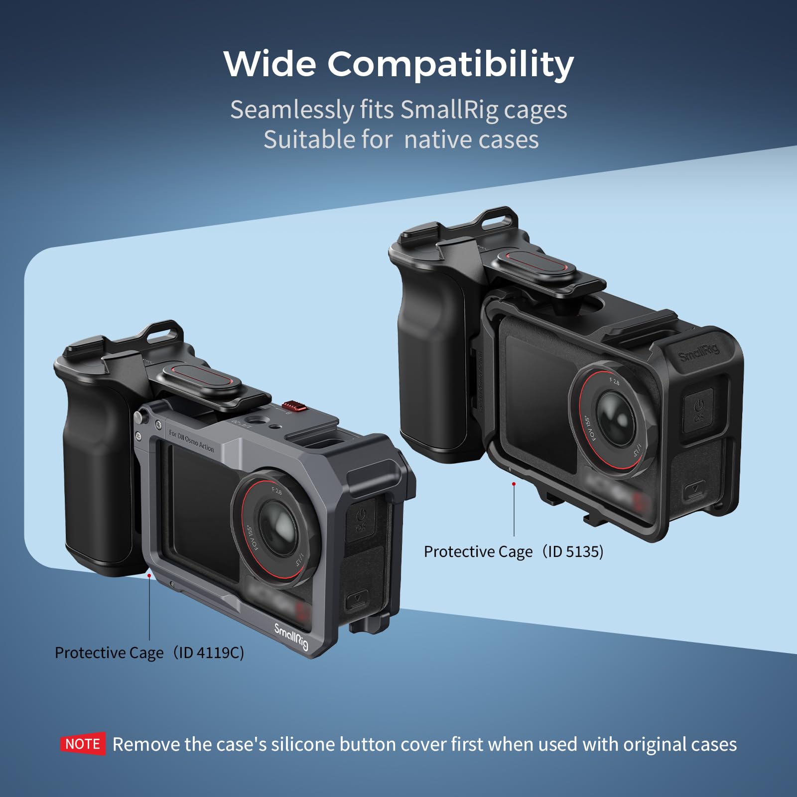 SMALLRIG Uchwyt Street Photography do DJI Osmo Action 5 Pro/4/3, szybkozłączka, przycisk migawki, stopka zimna, pasek na nadgarstek, otwór gwintowany 1/4 cala, uchwyt do DJI OEM i SmallRig -5826
