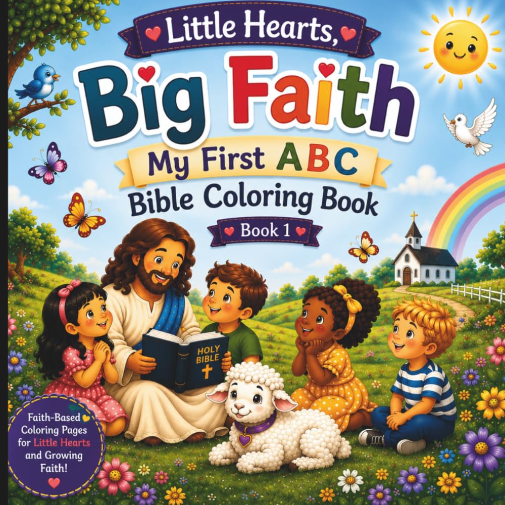 Little Hearts Big Faith My First ABC Bible Coloring Book
