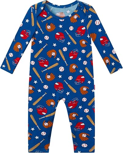 EASWEET Baby Boy rompers Long Sleeve Jumpsuit One-Piece Footless Pajamas, Viscos