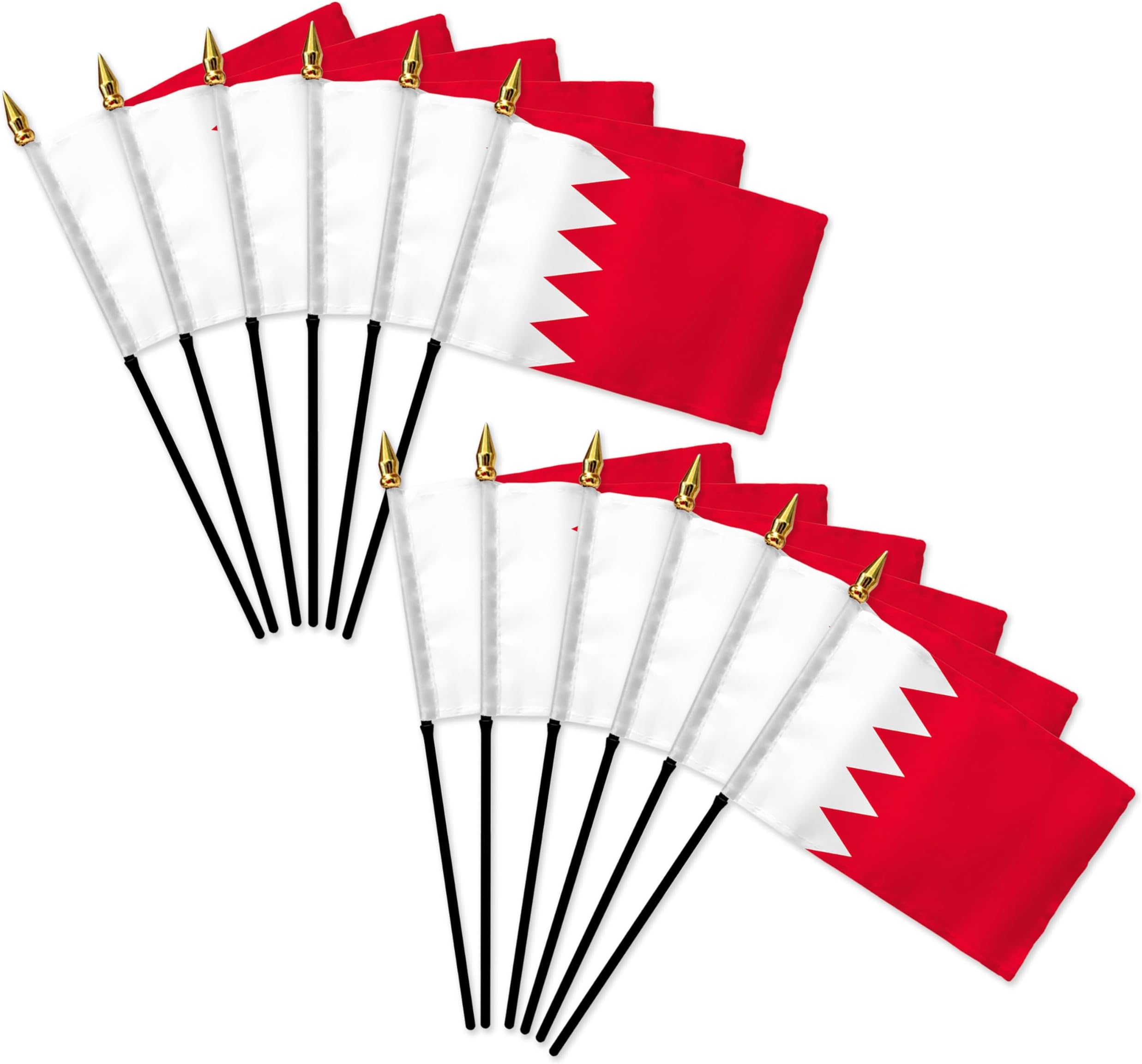 Bahrain 4x6in Stick Flag - 1 dozen pack