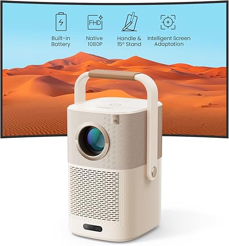 Miniatura 2 de [Sound by JBL & Built-in Battery] Yaber T2 Outdoor Projector with WiFi 6 and Bluetooth, Native 1080P Smart Movie Portable Projector for Indoor