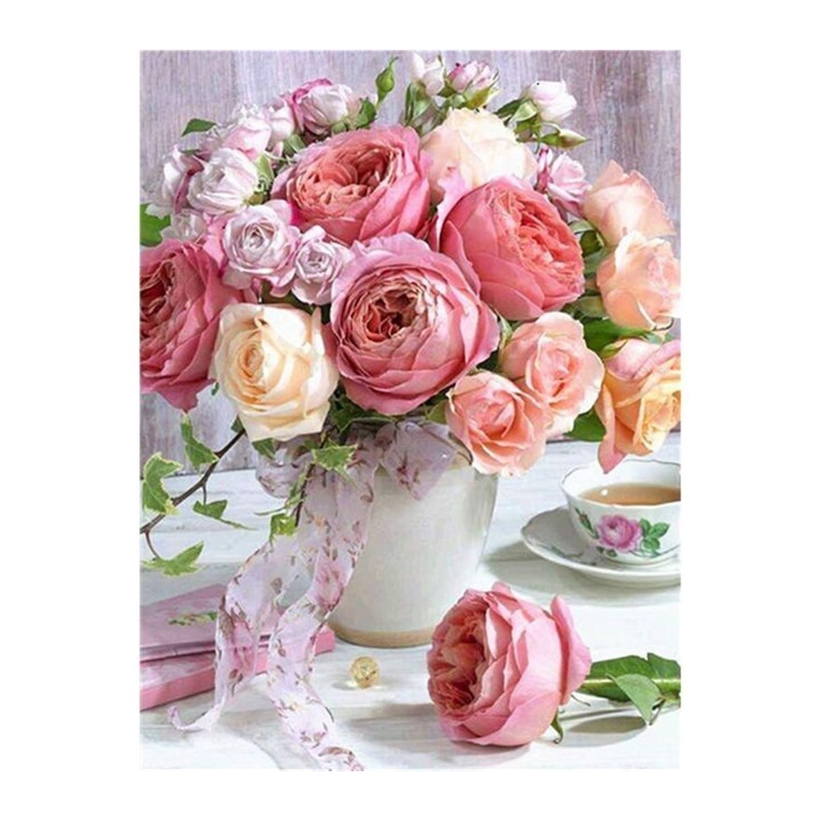Graiting 1pc Flower In Vase Canvas Paintings Plants Wall Art Posters And Prints Landscape Pictures Room Decor(M,A4 21X30cm no frame)
