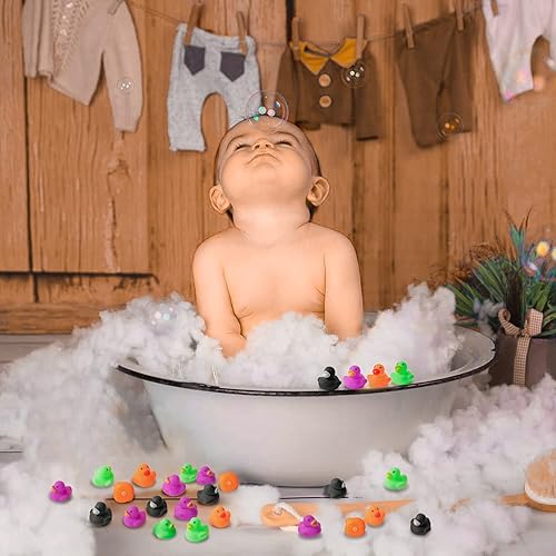 Miniatura 5 de Haooryx 60 piezas de cinta rosa mini patos de goma para concientización sobre el cáncer de mama, cinta rosa, mariposa, esperanza, pequeños patos