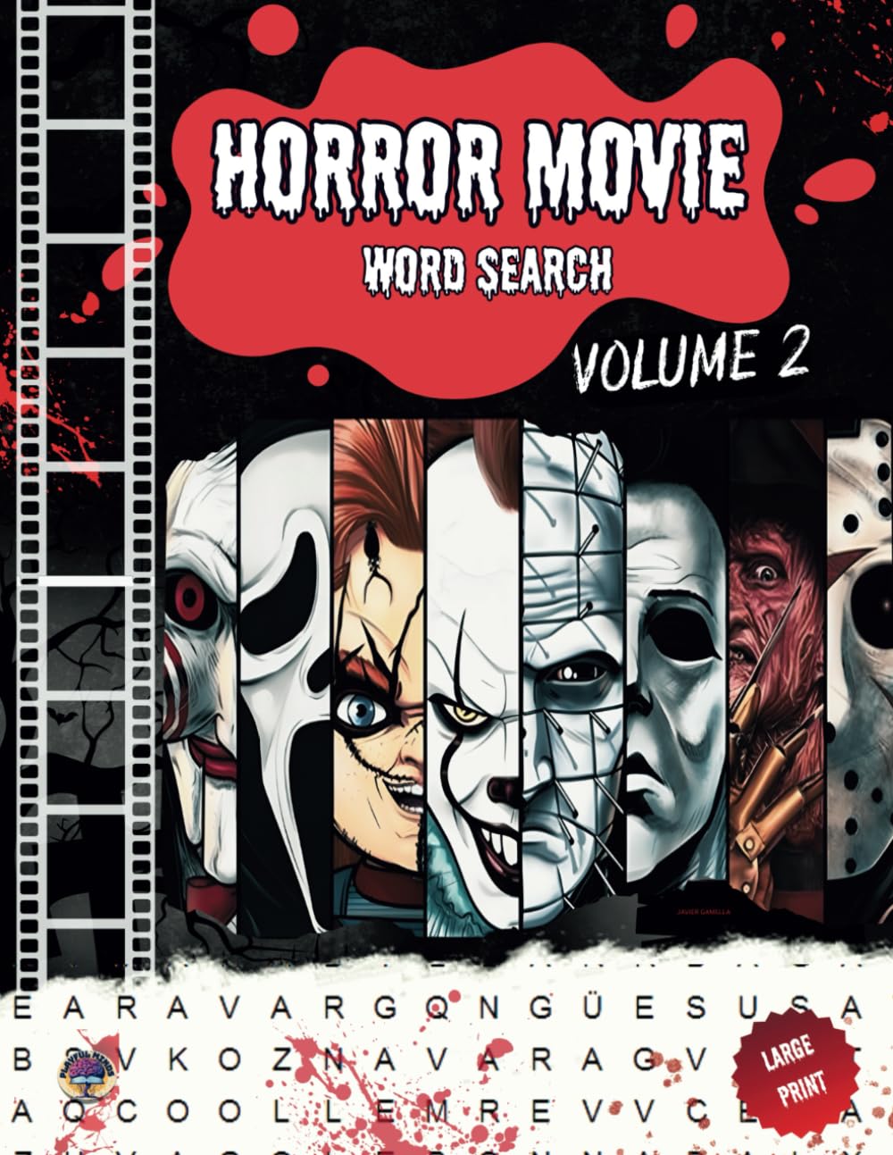 Horror Movie Word Search Volume 2: Word search book with 50 unique riddles.Brain-Boosting Fun.Appeals.For puzzle lovers, horror fans, and Halloween ... to seniors.Large Print.Horror Fun Facts