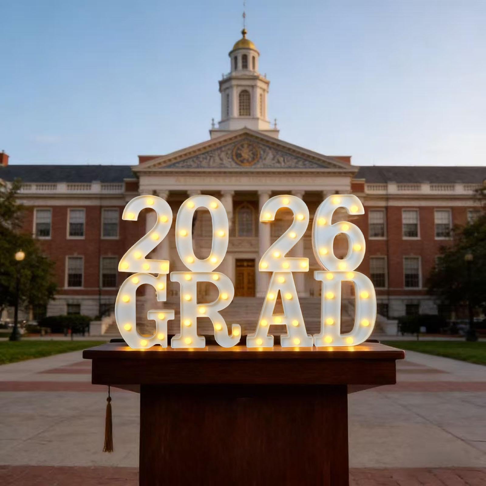 Lettere Luminose Graduation Insegne Luminose Anno 2026 | fotografici LED per festa di laurea per Asilo Scuole Superiori Università Interni Esterni