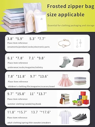 Miniatura 7 de 50 bolsas de plástico de polietileno esmerilado de 5.3 x 7.7 pulgadas, bolsas de embalaje con cremallera deslizante con orificio de ventilación para