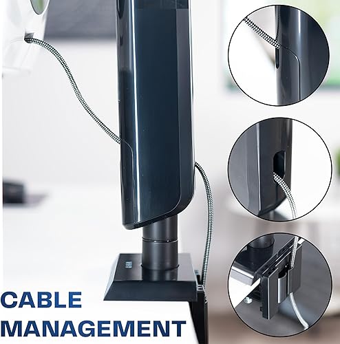 Miniatura 9 de VIVO Soporte de escritorio para monitor ultraancho de aluminio resistente para pantallas de hasta 49 pulgadas, soporta 39.6 libras, soporte vertical