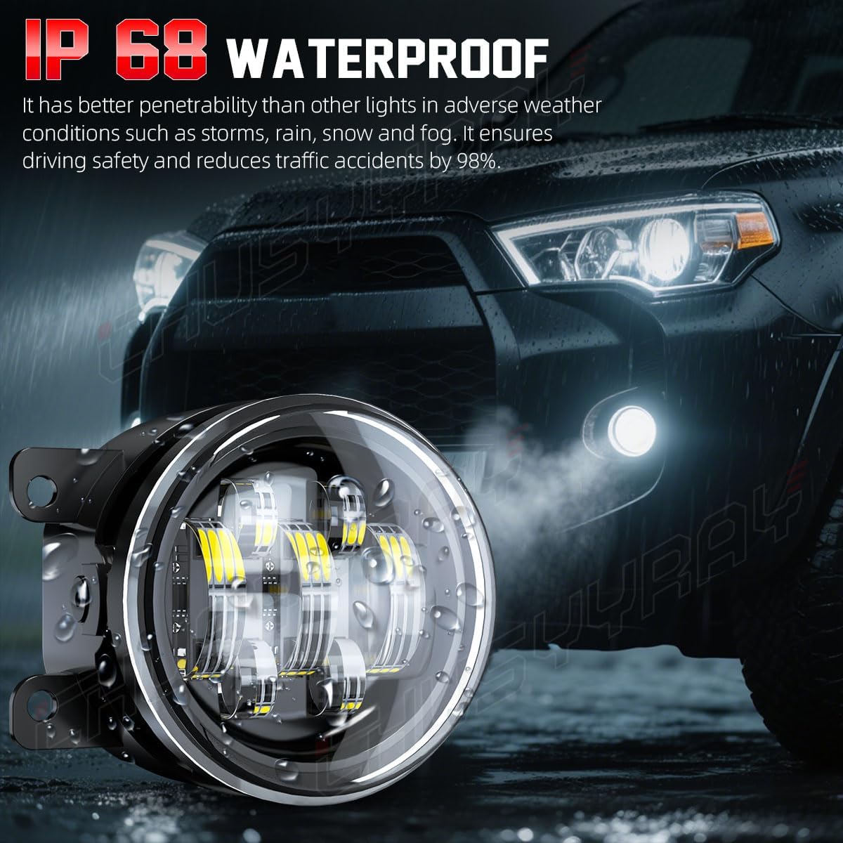 CHUSYYRAY 3.5 Inch Light Bulb Compatible with Ford Explorer 2011 2012 2013 2014 2015 Fog Light, LED Bumper Front Fog Lamp Assembly, DOT Approved Fog Light Kit, 6000K White, Plug and Play, Pack of 2