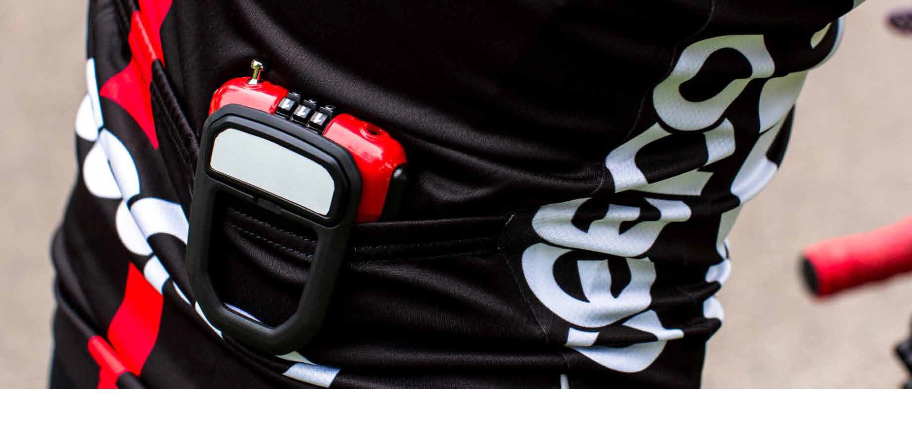 Hiplok FX, Zapięcie linkowe, Unisex, RED, Długość zapięcia 100 cm