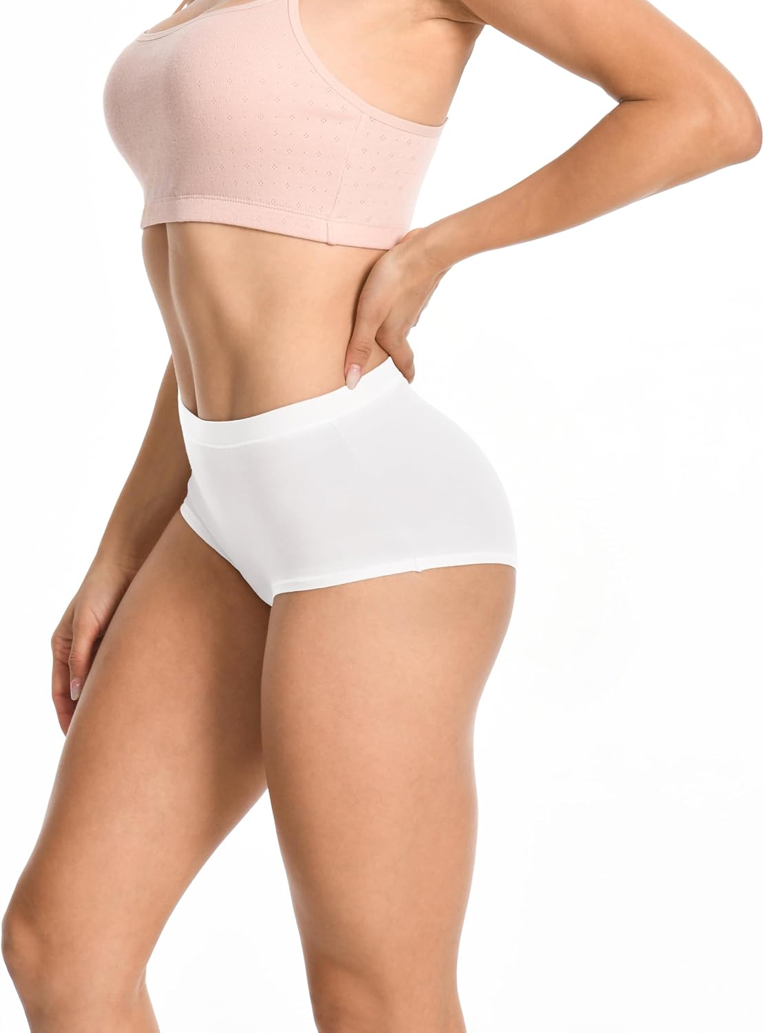 Comfneat Women's 2-Pack High Waisted Briefs Cotton Viscose Spandex Underwear - Image 2