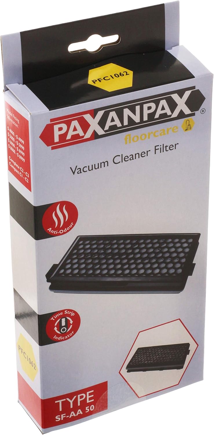 Paxanpax PFC1062, Anti Odour Vacuum Cleaner Filter with Timestrip Indicator for Miele SF-AA50 9616110 S4000, S5000, S6000, S8000, Black - Image 3