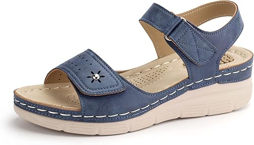 JABASIC Sandalias cómodas para mujer, sandalias ortopédicas para caminar, sandalias ortopédicas con soporte para el arco