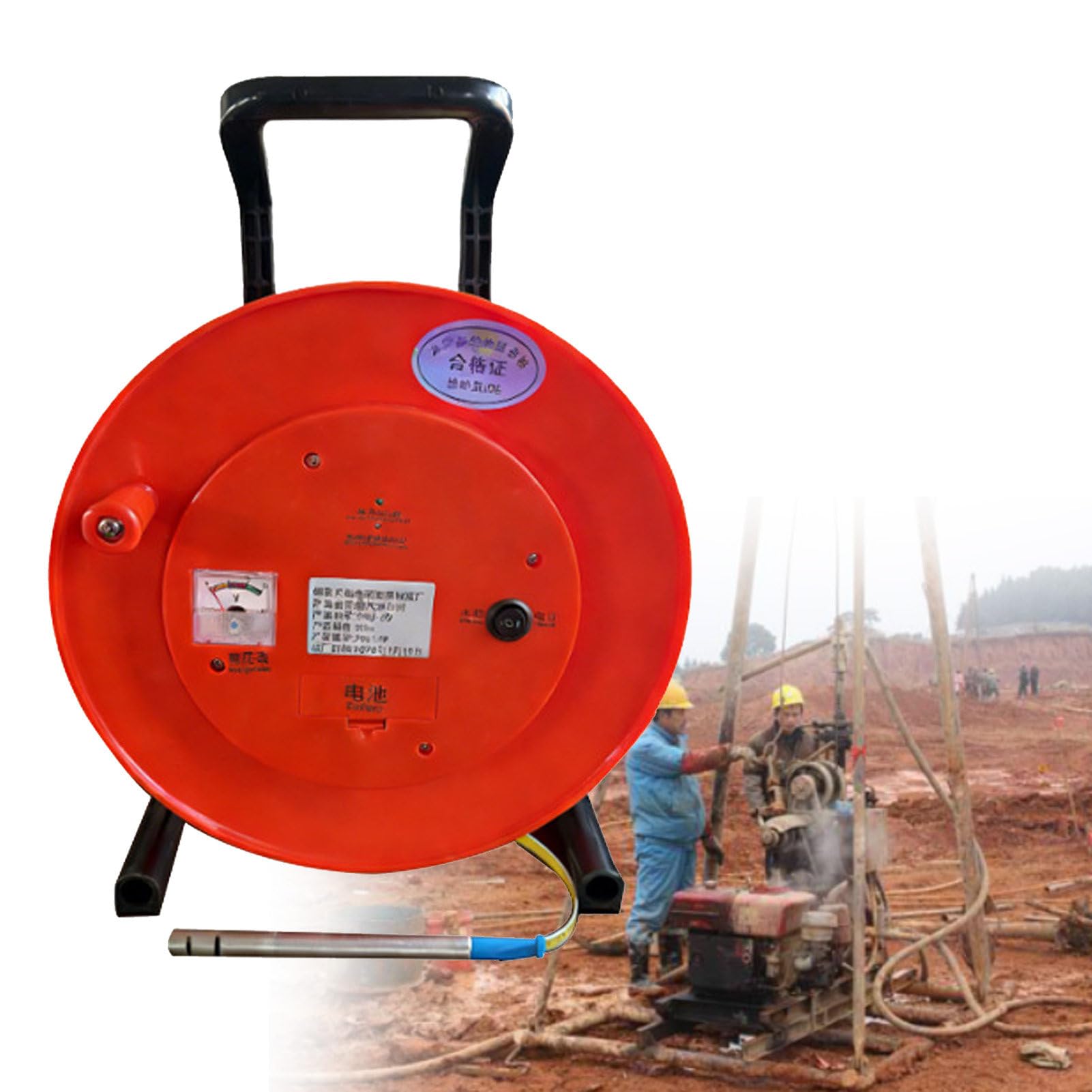Water Level Meter & Depth Gauge with Slim Probe, Sound Alert for Deep Well Borehole Inspection, 200M/656Ft,300M/984FT
