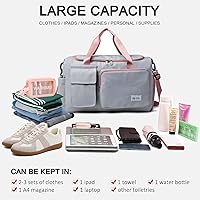 Vista 258 de Pequeña bolsa de gimnasio para mujer, bolsa de viaje con compartimento para zapatos