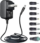 UL Listed 6V 1A 6ft Power Supply Adapter with 3 Tips, AC/DC 6W 1000mA 800mA 500mA Replacement Power Cord for Blood Pressure Monitor/Elliptical Machine/Sewing Machine/Trash Can/Soap Dispenser and More