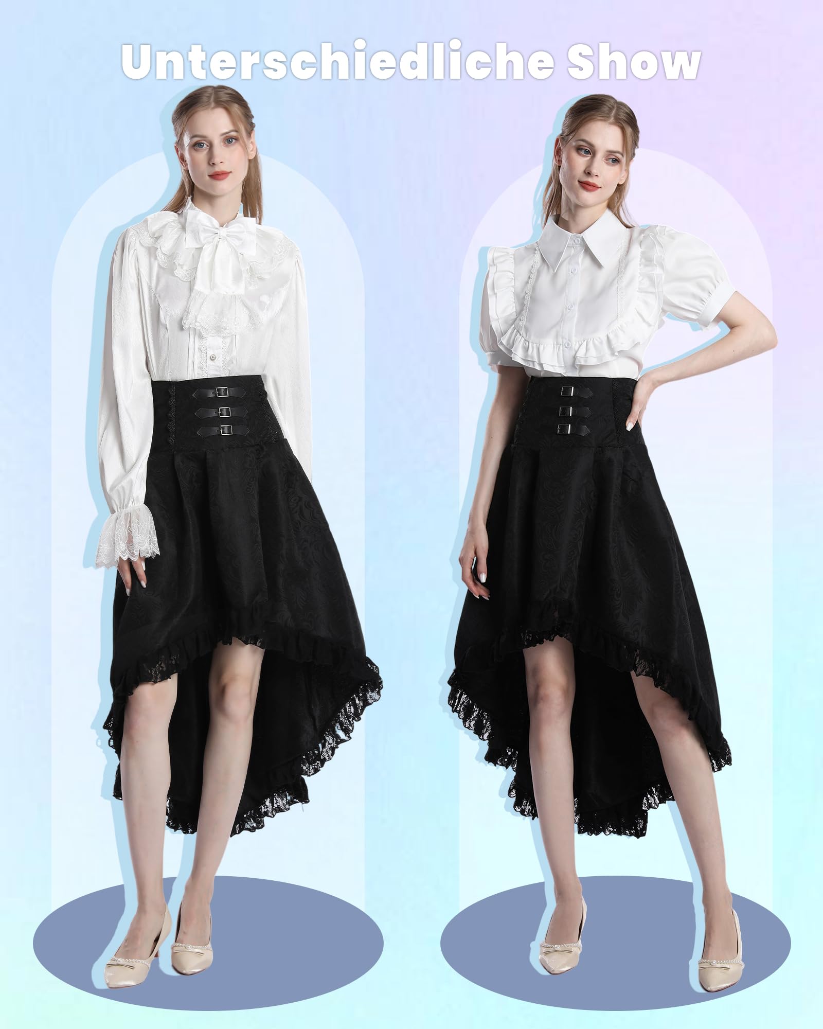 Steampunk Damen Rock Damen Knielang Gothic Rock Goth Skirt Festival Rock Piraten Rock Mittelalter Rock