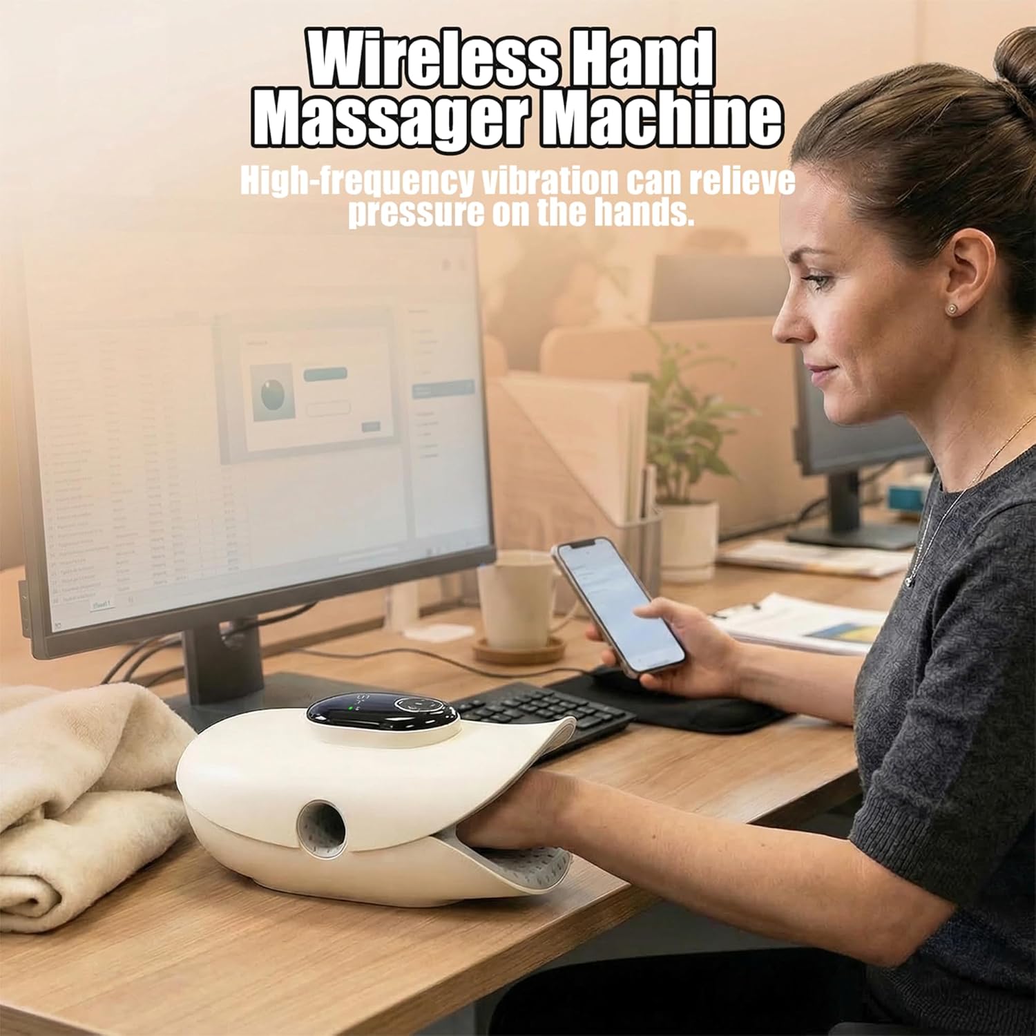 Hand Massager for Arthritis & Carpal Tunnel, Heated Hand Massager with 5 Air Compression & Kneading, Built-in Finger Stretching to Relax Fingers, Ideal Gift for Mother’s Day, Birthday & Thanksgiving