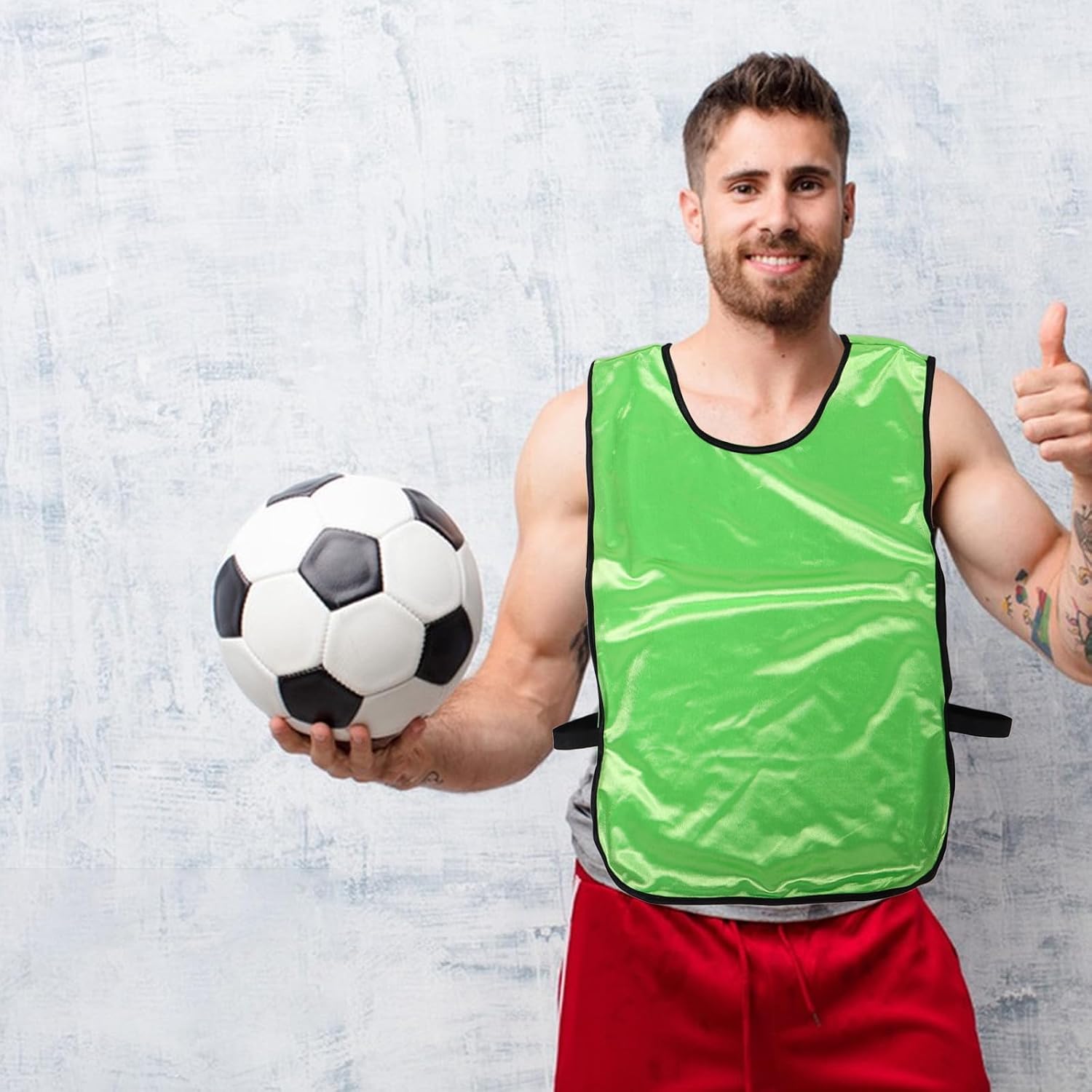 6pcs Soccer Training Vests Pinnies Mesh Jerseys for Adults and Youth, Xl Orange and Grass Green, Lightweight Team Practice Gear for Football and Basketball Scrimmage