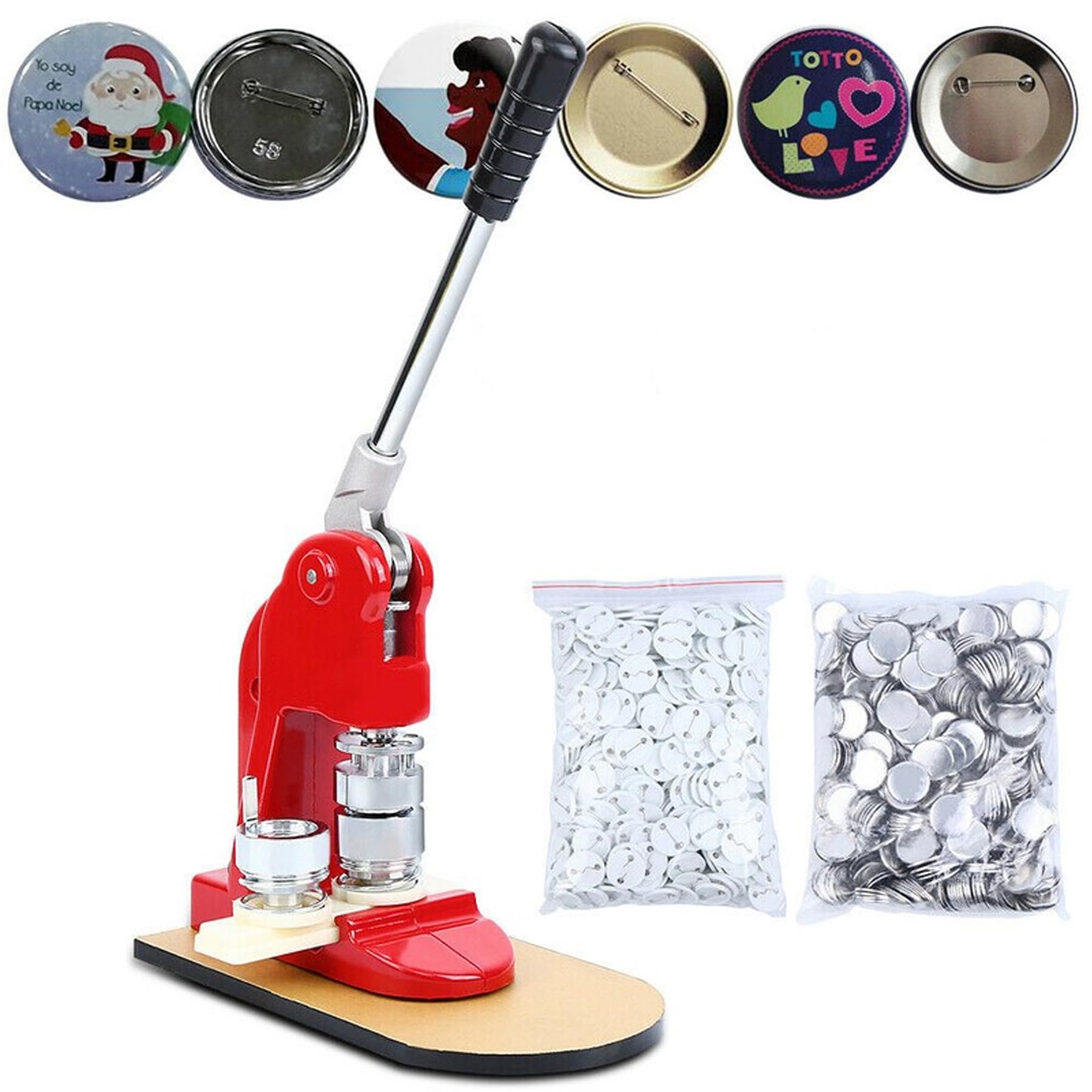Presse-boutons 58 mm avec 500 boutons - Kit de fabrication de badges - En
