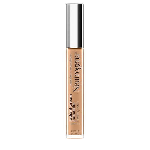 Neutrogena Corrector de crema iluminadora radiante de piel saludable con péptidos y vitamina E antioxidante, crema corrector perfeccionadora ligera,