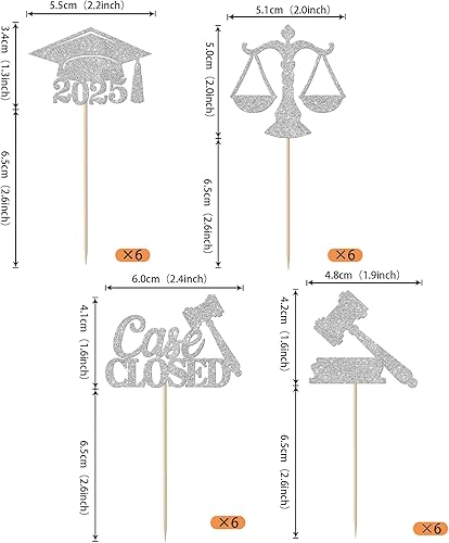 Miniatura 16 de Paquete de 24 adornos dorados para cupcakes de graduación 2025 con purpurina So Proud of You Done Diploma Graduation Cap Cupcake Picks Class of 2025