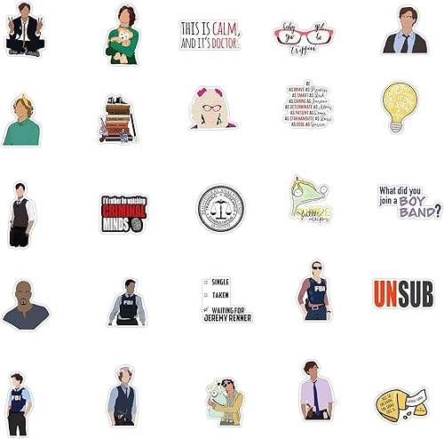Miniatura 3 de 50 calcomanías para mentes criminales vinilo impermeable para programas de televisión de Estados Unidos para laptop parachoques de automóvil