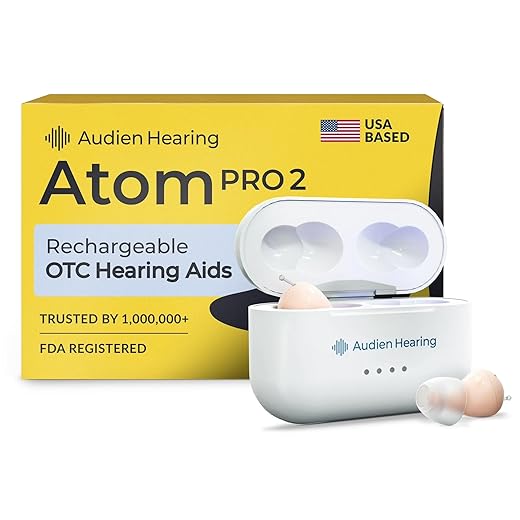 Audien Atom Pro 2 Wireless Rechargeable Otc Hearing Aid, Premium Comfort Design And Nearly Invisible