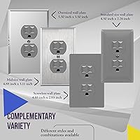 Vista 57 de ENERLITES Elite Series Duplex Receptacle with Screwless Wall Plate, Residential Grade Duplex Outlet, Tamper-Resistant, Grounding, 15A 125V, UL Silver