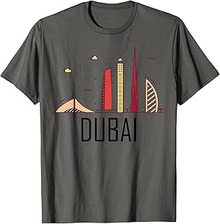 Burj Khalifa Burj Al Arab Skyline Skyscraper Dubai T-Shirt T-Shirt