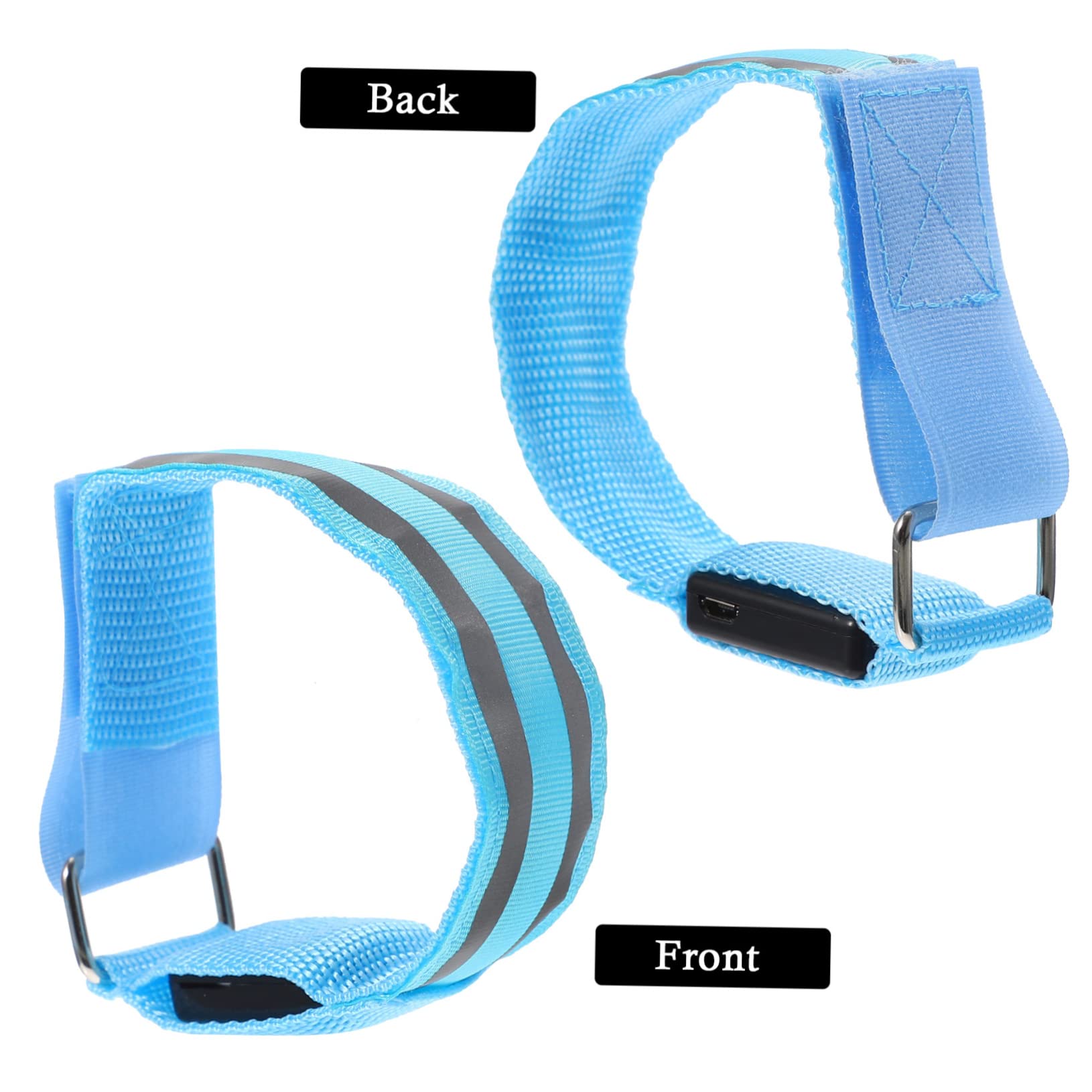 Kisangel 4piezas Brazaletes Led Luminosos Recargables para Correr Seguridad Reflectante para Adultos para Actividades Al Aire como Ciclismo y Senderismo