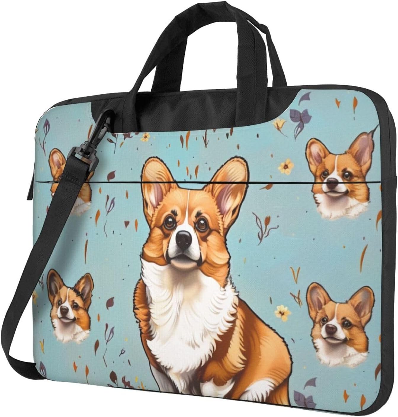 Corgi Printed Laptop Tote Bag, Laptop Tote Bag, Travel Bag, Business Computer Bag, Work Bag for Men and Women