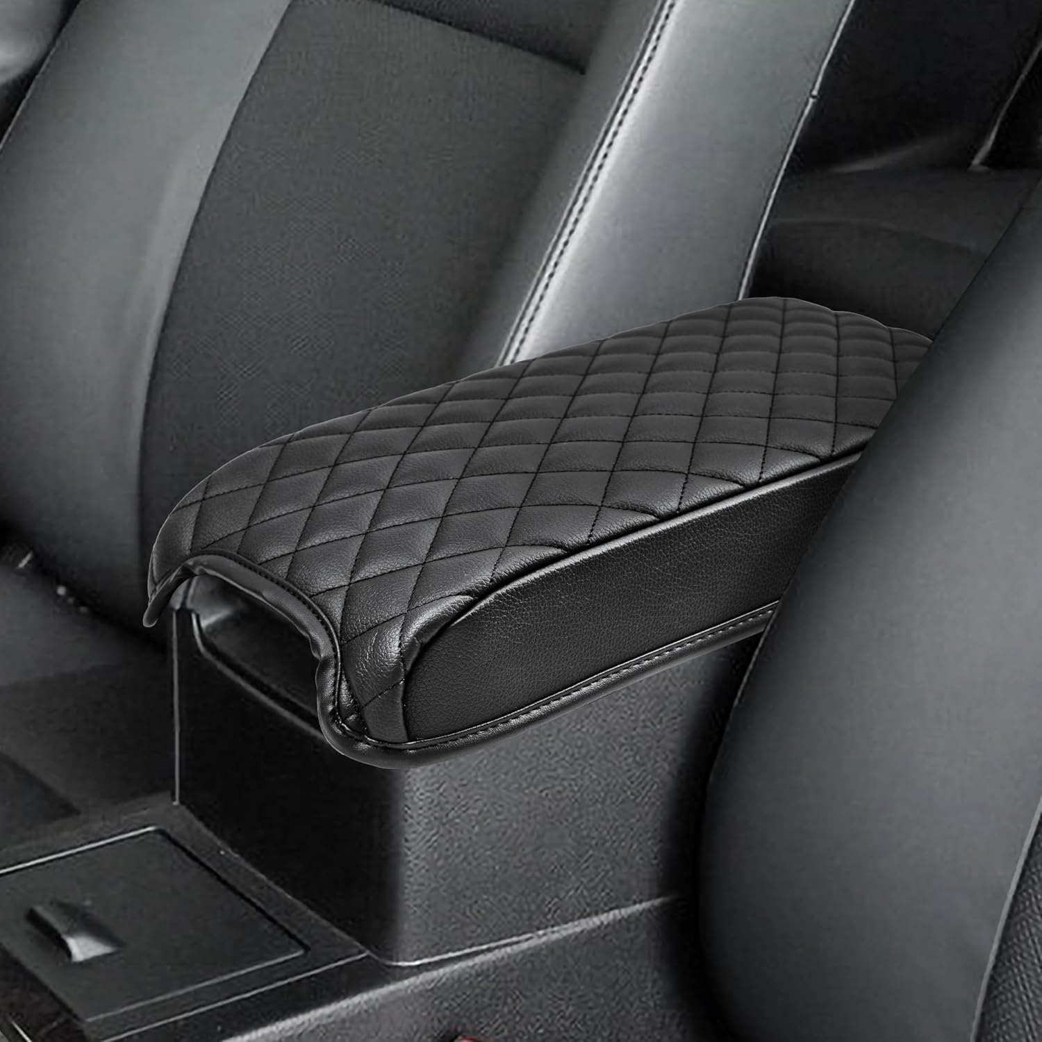 KBH Center Console Armrest Cover for Toyota Camry 2007 2008 2009 2010 2011, Middle Console Lid Protector, Arm Rest Pad Accessories, Anti-Scratch, Vinyl Leather, Black