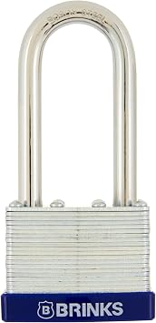 Brinks High Security 50mm Long Shackle Laminated Steel Padlock