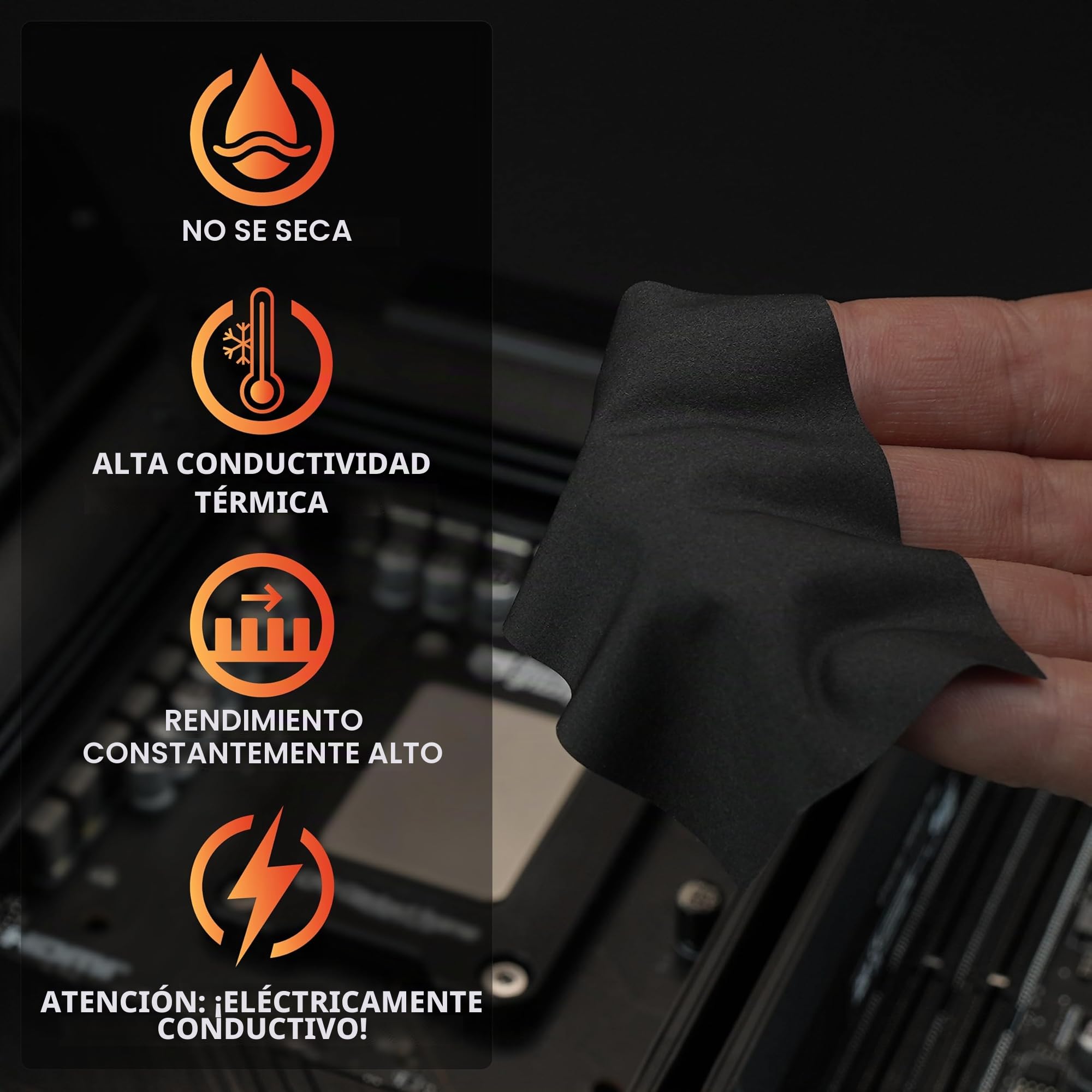 Thermal Grizzly - Carbonaut (51x68x0,2mm) - Almohadilla térmica de carbono para máxima conductividad térmica - Superficie reutilizable y adaptable para CPU/GPU