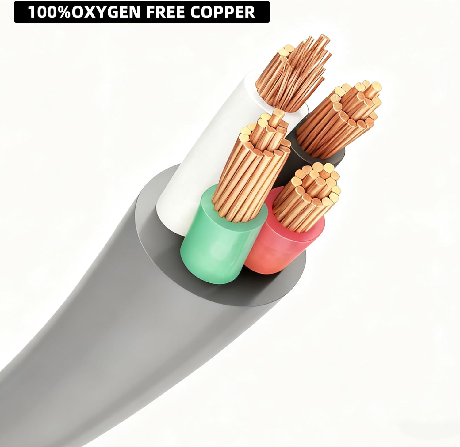 30 Amp 4 Prong Dryer Cord Grey, 6 FT Appliance Power Cable, 10/4 Gauge Pure Copper Wire, NEMA 14-30P to 4-Wire, ETL Listed