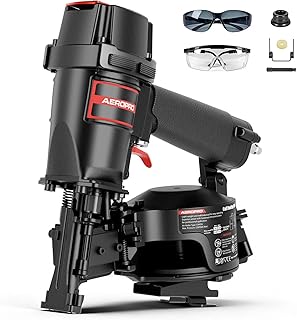 AeroPro CN45N Pneumatic Roofing Nailer – Professional Heavy-Duty Roofing Nail Gun for 15 Degree 3/4″–1-3/4″ Coil Nails on Asphalt Shingles
